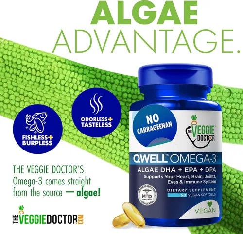 Miniatura 4 de Suplemento de Omega 3 vegano – Omega 3 de algas con DHA EPA DPA – Cápsulas veganas de algas – Alternativa al aceite de pescado – Fórmula de aceite