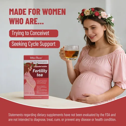 Miniatura 6 de Wins Town Té de fertilidad para mujer, 30 bolsas de té Preconception Bebida herbaria, apoya la ovulación, el equilibrio hormonal y la reproducción