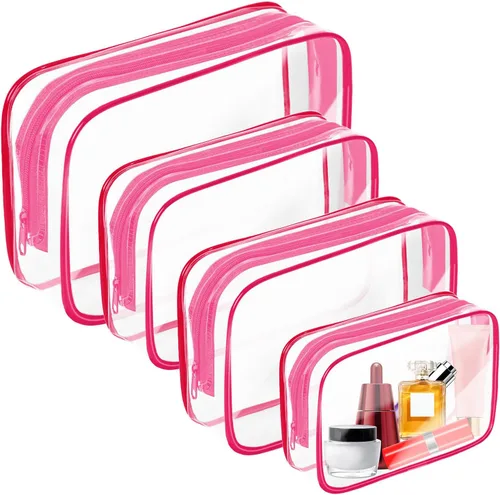 Miniatura 17 de Bolsa de maquillaje transparente AURUZA, bolsas de aseo portátiles para viajes con cremallera, bolsas organizadoras transparentes aprobadas por