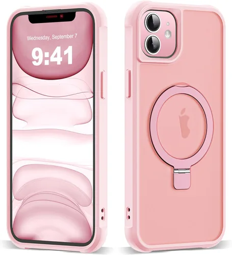 Miniatura 140 de SKYLMW – Funda compatible con iPhone 12 Pro Max y iPhone 13 Pro Max con soporte magnético invisible tipo anillo, fundas translúcidas para teléfonos