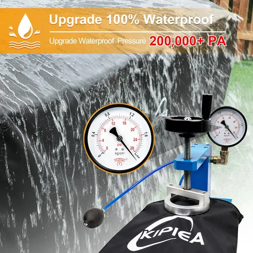 Miniatura 4 de Kipiea Funda para sofá de patio, funda resistente para sofá de exteriores, impermeable, para invierno, funda para muebles de patio de 2 plazas