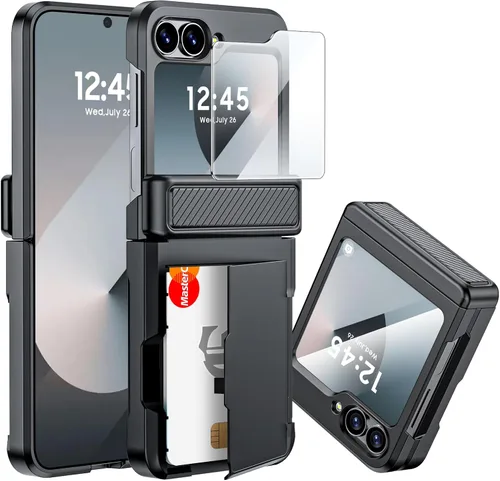 Miniatura 26 de CENMASO - Funda para Galaxy Z Flip 6/Z Flip 7 FE con protección de bisagra y protector de pantalla integrado, funda ultrafina de cuerpo completo a