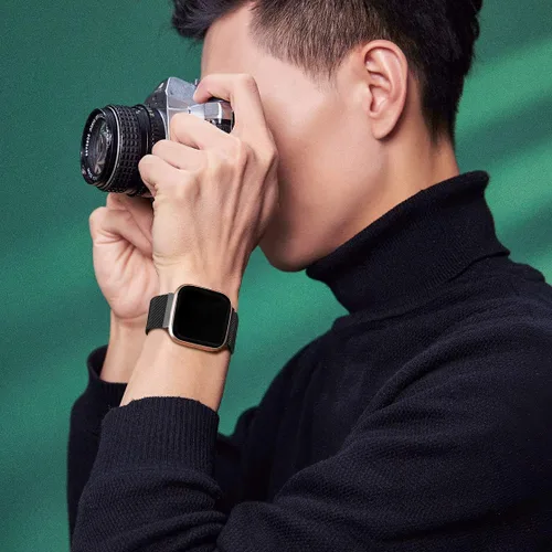 Miniatura 3 de Bandas de metal compatibles con reloj inteligente Fitbit Versa/Versa Lite/Versa 2 para mujeres y hombres, correa de repuesto de malla de acero Negro