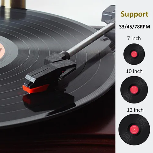 Miniatura 7 de Reproductor de Discos Gramófono Vintage, Fonógrafo Retro de Vinilo, Tocadiscos de Vinilo con Cuerno para DJ, Reproductor de Gramófono Decorativo