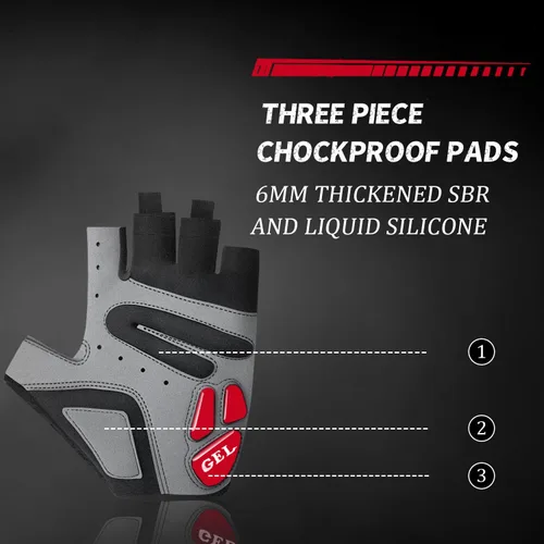 Miniatura 2 de Guantes de ciclismo, guantes de ciclismo acolchados de gel para hombres, antideslizantes, absorben los golpes, ligeros y transpirables, diseño