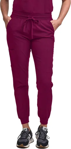 Miniatura 4 de Green Town Conjunto de ropa quirúrgica para mujer, pantalón deportivo y parte superior con cuello en V, 5 bolsillos, cintura de yoga, uniforme