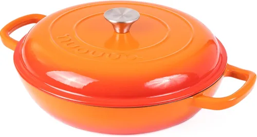 Miniatura 16 de Cazuela de hierro fundido poco profunda con tapa, olla antiadherente para horno holandés, apta para horno hasta 500 ° F, utensilios de cocina