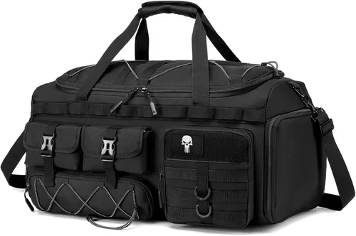 Miniatura 8 de Bolsa táctica de gimnasio con compartimento para zapatos, mochila de viaje 3 en 1, mochila para artículos personales, mochila de fin de semana