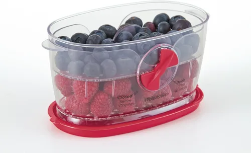 Miniatura 4 de PrepWorks Berry Keeper, rojo - Almacenamiento que mejora la frescura para bayas y frutas pequeñas