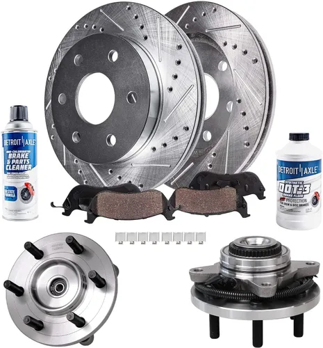 Miniatura 71 de Detroit Axle - 4 rotores de freno para Chevrolet Cruze Volt Orlando Verano, rotores de freno de disco perforados y ranurados de repuesto : rotor