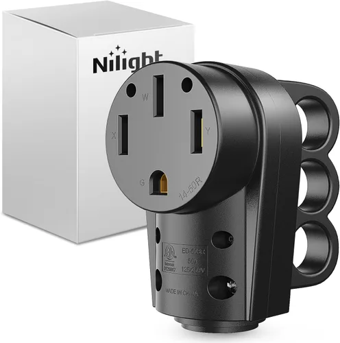 Miniatura 13 de Nilight Enchufe de repuesto para autocaravana de 50 amperios, 125/250 voltios, macho con mango ETL listado NEMA 14-50P para caravana, autocaravana