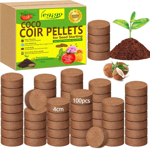 Miniatura 9 de Legigo 50 Pz 30mm de Fibra de Coco en Pellets para Mezcla de Suelo de Inicio de Semillas - Pods de Suelo de Fibra de Coco Orgánico para Plántulas