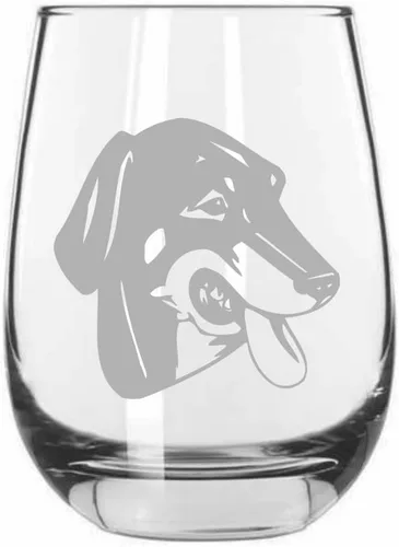 Miniatura 160 de Sakhalin Husky Dog - Copa de vino grabada personalizada de 15.25 onzas sin tallo