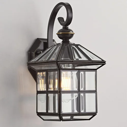 Milaii Luces de Pared Exteriores de Bronce Cobrizo, 13.4" A Accesorio de Luz de Linterna Exterior Vintage Anti-Óxido Impermeable Lámpara de Montaje