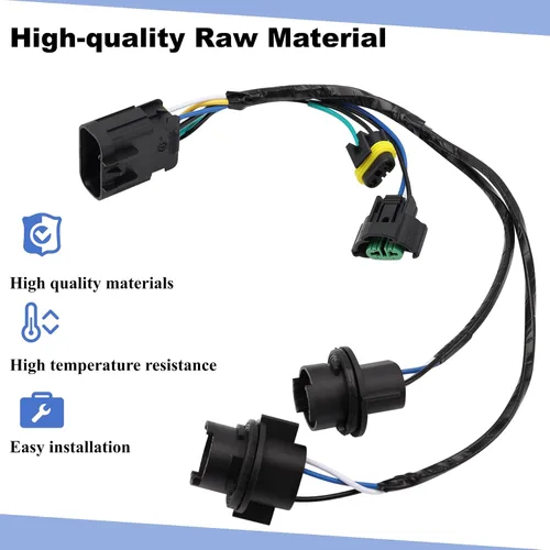 Miniatura 5 de Arnés de cableado de faros delanteros, conjunto de arnés de cables de faros delanteros compatible con Chevy Silverado 2008-2014, reemplaza 645-745