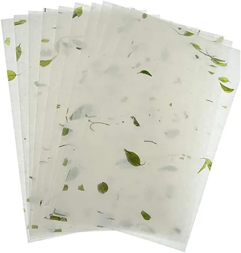 LSHY Papel Xuan hecho a mano con acuarela maobiana, papel de arroz medio maduro con pétalos amarillos naturales, tamaño de papel A4 para niños,