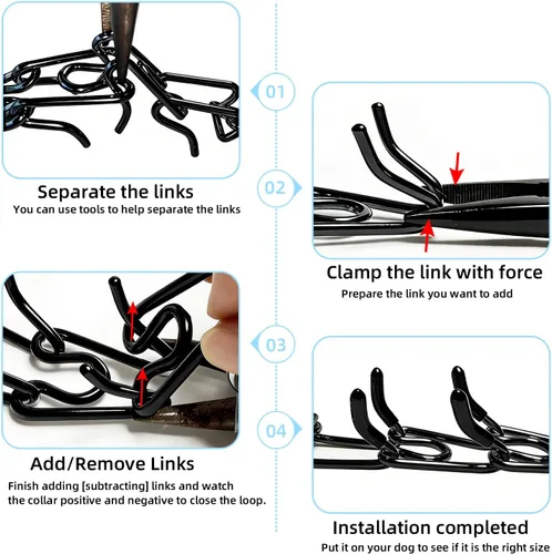 Miniatura 5 de Collar de entrenamiento de punta para perros, collar de pellizco ajustable para perros con hebilla de liberación rápida, collar sin tirones