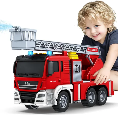 Miniatura 9 de Bstoyder Juguetes para niños de 3, 4, 5, 6, 7, 8 años, gran camión excavadora con luces, sonidos, camión juguete de fricción para niños pequeños