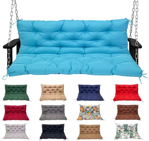 Miniatura 9 de Swing Cushions 2 Seater Replacement Waterproof Porch Swing Cushions with Backrest Thicken 4" Replacement Swing Cushions for Outdoor Furniture Patio