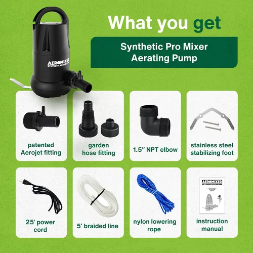 Miniatura 5 de Aeromixer - Bomba sumergible sintética de 3/4 HP para mezclar y airear, bomba de agua sumergible para mezcla y aireación de nutrientes, bombas