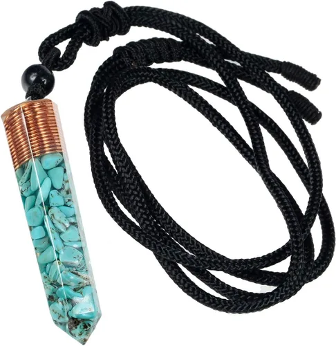 Miniatura 2 de Nupuyai Collar con colgante de cristal curativo de orgón para mujeres y hombres, colgante de piedra facetada hexagonal en espiral con cordón