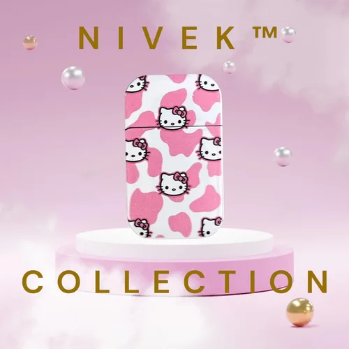 Miniatura 2 de NIVEK Kulomi Encendedor Kitty KT con llama rosa de bolsillo, recargable, Kawaii lindo, resistente al viento (Gato, Conejo, Melodía, Duffy)
