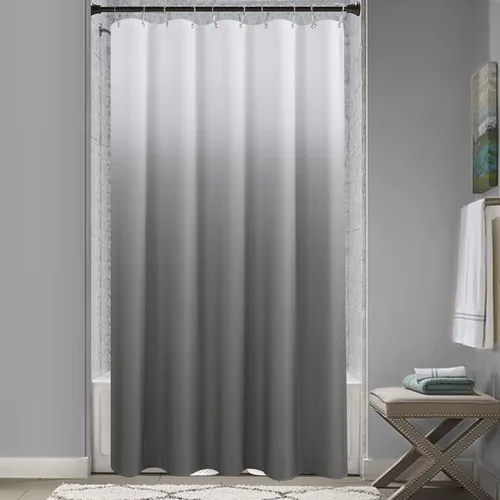 Miniatura 21 de Cortina de ducha para compartimento pequeño negra para hombres, 36 pulgadas de ancho, juego de cortinas de baño gris, cortinas geométricas estrechas