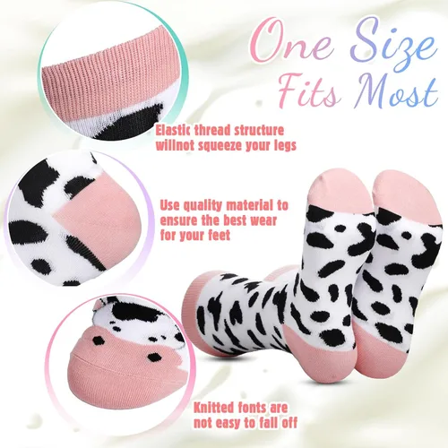Miniatura 3 de Potchen 2 calcetines con estampado de vaca, calcetines de animales lindos para mujer, vaso de agua de acero inoxidable delgado de 20 onzas