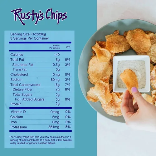 Miniatura 2 de Rusty's Chips - Chips crujientes y saludables para un bocado rápido - Chips sin gluten, sin conservantes, sin OMG, paquete de aperitivos veganos