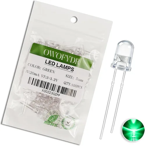Miniatura 40 de 100 lámpara LED de diodo de luz blanca cálida de 5mm (Lente Transparente Redonda DC 3V 20mA) Bombilla de iluminación, componente electrónico, luz