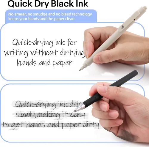 Miniatura 7 de Bolígrafos de gel de 0.020 in, tinta negra, de secado rápido, bolígrafos de punta fina, bolígrafos de escritura suave, bonito juego de regalos