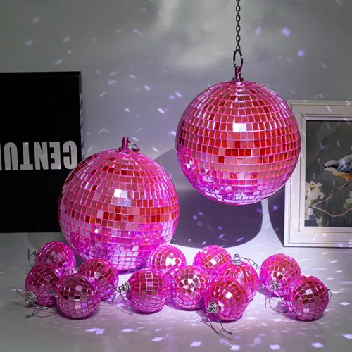 Miniatura 4 de Paquete de 14 bolas de espejo, adornos de bola de disco colgantes para DJ, escenario, club, boda, vacaciones, decoración de fiesta, hogar, 6