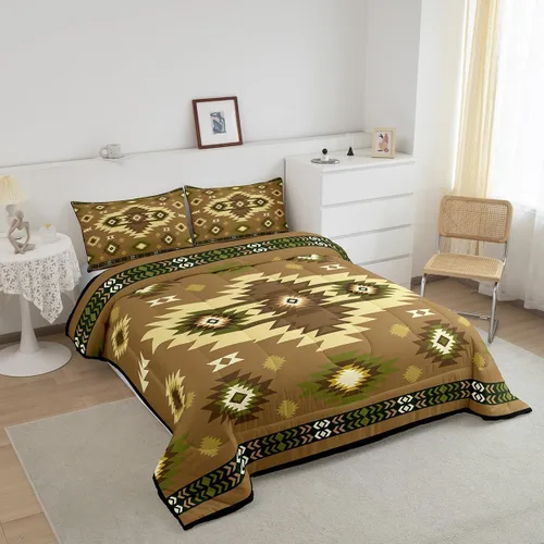 Miniatura 2 de Feelyou Juego de edredón geométrico del suroeste para niños y niñas, edredón nativo del suroeste, tamaño individual, juego de ropa de cama