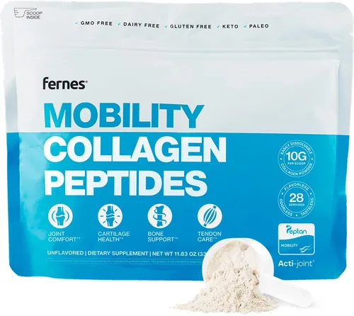 Miniatura 10 de Mobility - Péptidos de colágeno en polvo, glucosamina, condroitina, ácido hialurónico y vitamina C liposomal para unirse a huesos y cartílagos