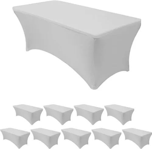 Miniatura 21 de Banquet Tables Pro Mantel rectangular plegable de elastano de 6 pies de largo, elástico, ajustado, para mesas de patio plegables de 30 pulgadas