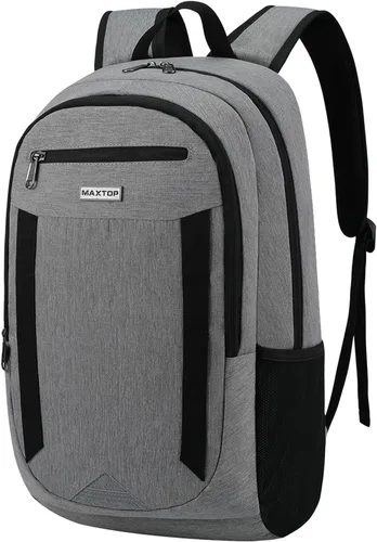 Miniatura 12 de MAXTOP Mochila para computadora portátil de viaje, mochilas de negocios con puerto de carga USB, resistente al agua, mochila para escuela y Negro