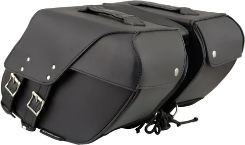 Miniatura 8 de Milwaukee Leather SH66901ZB - Alforjas medianas de PVC negro con 2 correas, colocación por encima, con ribetes reflectantes - Talla única