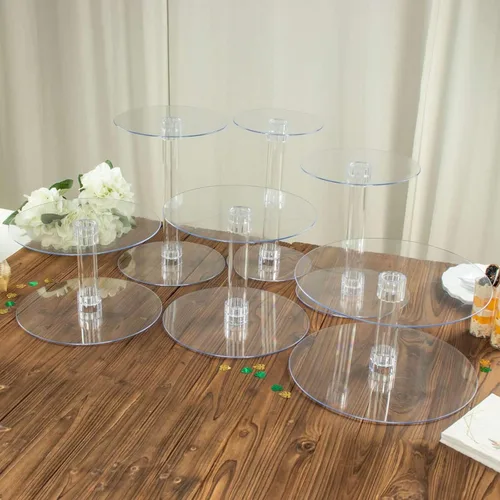Miniatura 9 de Efavormart - Soporte para decoración de postres de 6 niveles de cristal acrílico resistente para decoración de postres para fiesta de cumpleaños
