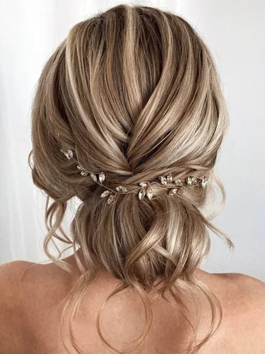 Miniatura 6 de Jeairts Tocado de novia con diamantes de imitación para el cabello de boda, con purpurina, accesorios para el cabello nupcial para mujeres
