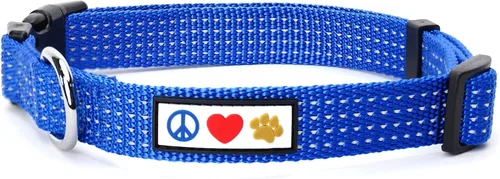 Miniatura 20 de Pawtitas - Collar reflectante para perro - Nombre y número de teléfono personalizados, ajustable para perros pequeños y cachorros - Morado Púrpura