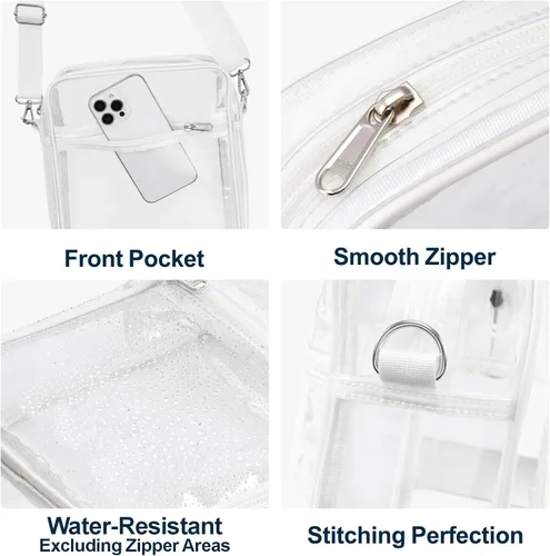 Miniatura 7 de PACKISM Bolsa transparente para eventos de estadio – Monederos pequeños transparentes para mujer, bolsa bandolera para conciertos y eventos