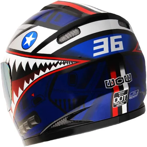 Miniatura 5 de WOW Casco integral para motocicleta, bicicleta urbana BMX MX para niños: HKYB15
