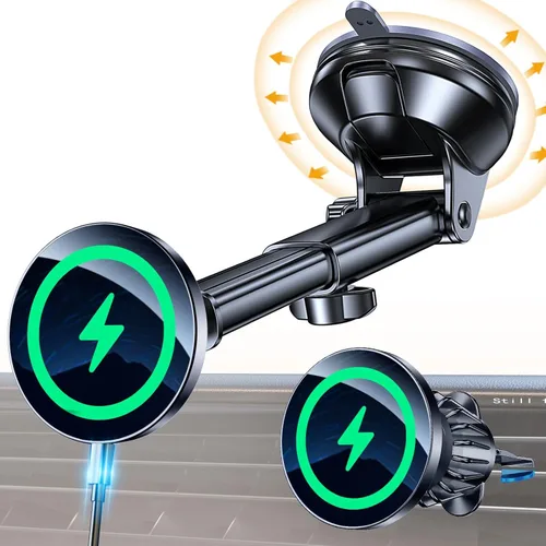 Coolpow para Soporte de Coche con Cargador MagSafe【Imán Ultra】Soportes Magnéticos para Teléfono para tu Cargador de
