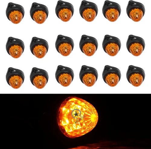 Miniatura 12 de Paquete de 10 luces LED para semirremolques para semirremolques, 12 V, impermeable, luces de pollo ámbar para semircamiones, carga carga, luces