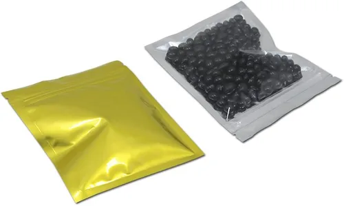 Miniatura 7 de PABCK: Paquete de 100 bolsas transparentes reutilizables con cierre hermético para almacenar alimentos, Negro