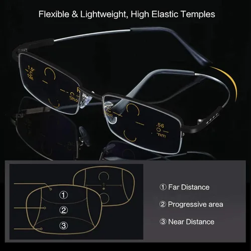 Miniatura 9 de Lentes de lectura progresivos multifocal, bloqueo de luz azul, multifocales, para hombres y mujeres