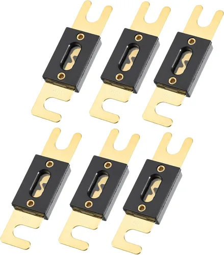 Miniatura 17 de X AUTOHAUX 6 unids 275A oro tono plateado ANL fusible universal para inversores coche vehículo camión audio