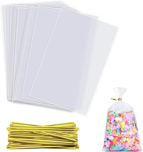 Miniatura 18 de Bolsas transparentes para barra de pretzel de 3 x 11 pulgadas, 200 unidades de largo sellado autoadhesivo de celofán, resellables, palitos