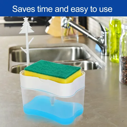 Miniatura 3 de Dispensador de jabón para platos de calidad premium – Cocina de encimera, dispensador de jabón para lavar platos del fregadero de 13 onzas