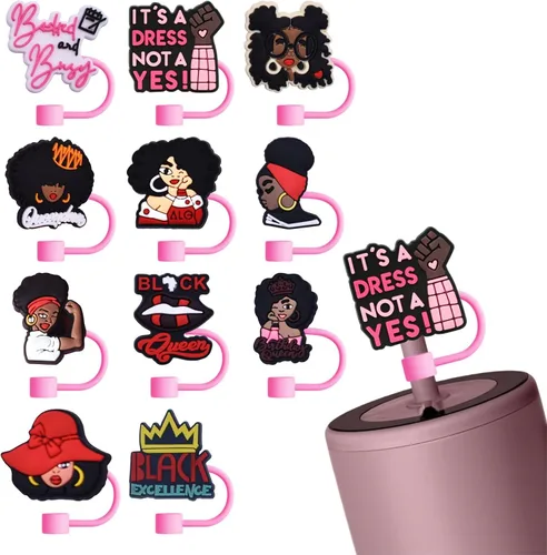 Miniatura 26 de 8 fundas reutilizables de silicona para popotes Stanley Cup de 30 y 40 onzas, accesorios de tapa de popote de 0.394 in y 0.4 pulgadas 36 Lindo